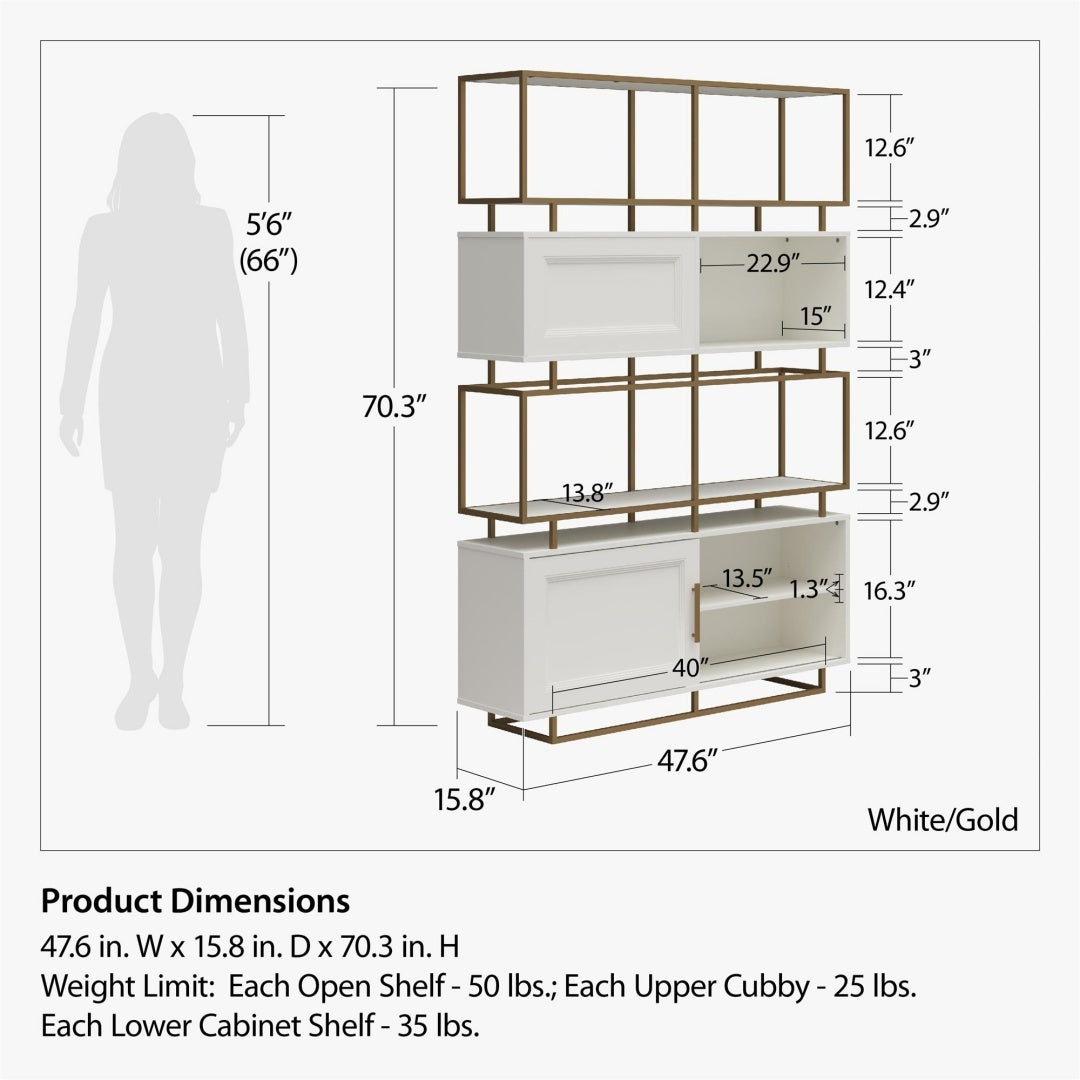 Goldie Modern Bookcase Room Divider