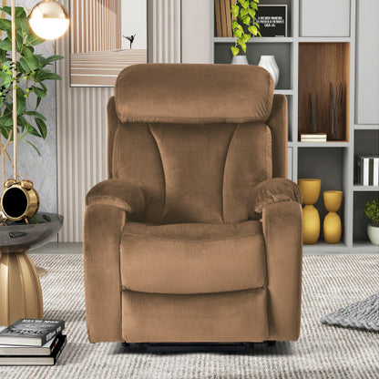 Lift Chair Recliner For Elderly Power Remote Control Recliner Sofa Relax Soft Chair Anti-skid Australia Cashmere Fabric Furniture Living Room  Brown