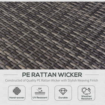 7 Piece Wicker Patio Furniture For Backyard Outdoor Sectional Sofa With Cushions  Tempered Glass Coffee Table Pillows Gray