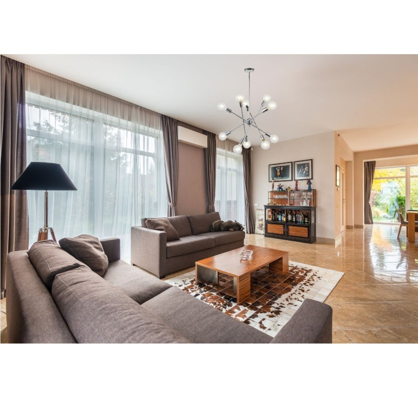 Modern Sputnik Chandelier Lighting 10 Lights With Adjustable Arms Chrome Pendant Lighting