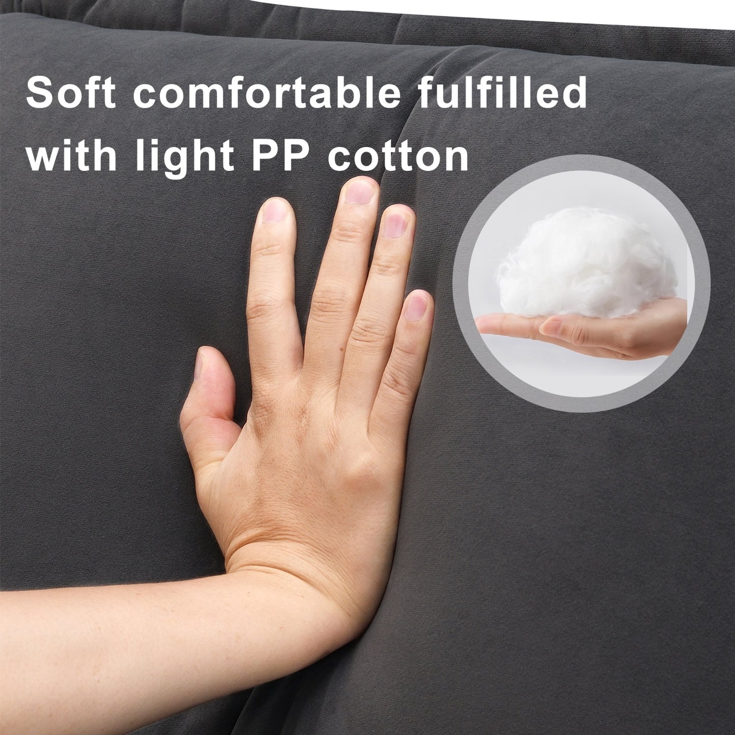 New Modern U-shaped Sectional Sofa, 6-Seat With Waist Pillows 109.8 55.9