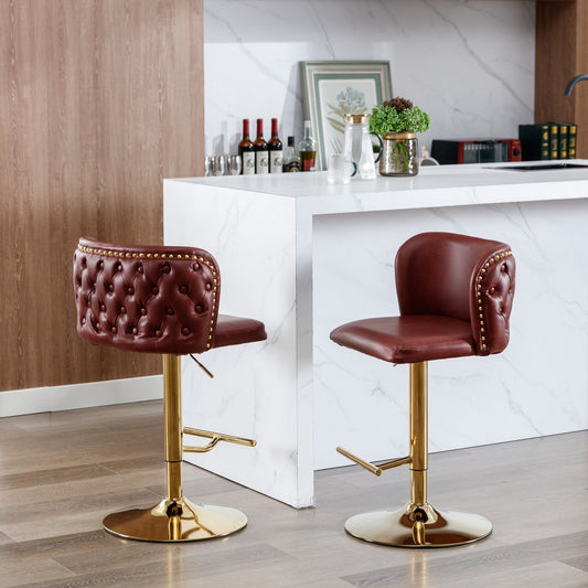Swivel Barstools Adjustable Height, Modern PU Upholstered Stools