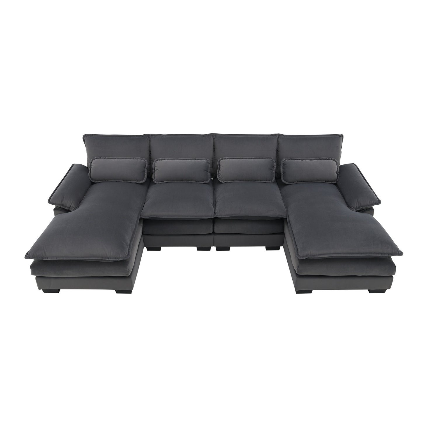 New Modern U-shaped Sectional Sofa, 6-Seat With Waist Pillows 109.8 55.9