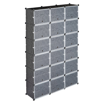 12-Tier Portable 72 Pair Shoe Rack Organizer 36 Grids Tower Shelf Storage Cabinet Stand Expandable For Heels, Boots, Slippers, Black