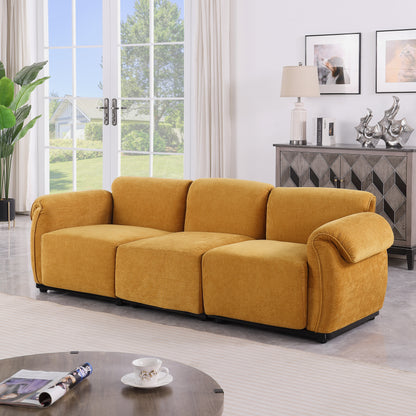 93 Length ,Fashionable Modular Sofa, Iron Frame,chenille Sofa, Yellow, Suitable For Living Room, Bedroom