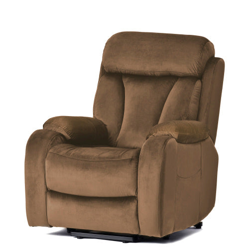 Lift Chair Recliner For Elderly Power Remote Control Recliner Sofa Relax Soft Chair Anti-skid Australia Cashmere Fabric Furniture Living Room  Brown