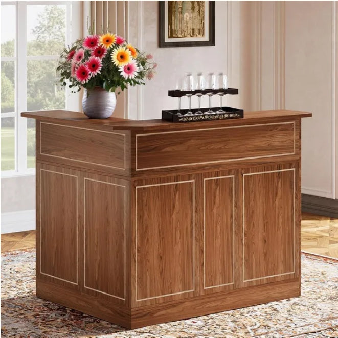 Bar Cabinet  L-Shaped Home Bar Table