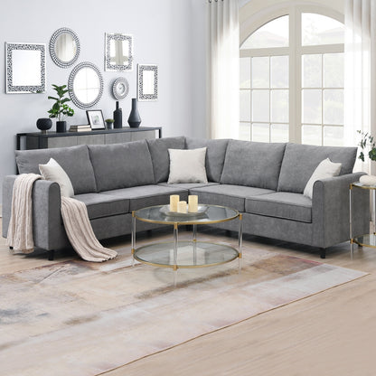 New 91 91  Modern L-Shape Sectional Sofa  Upholstered Living Room Couch