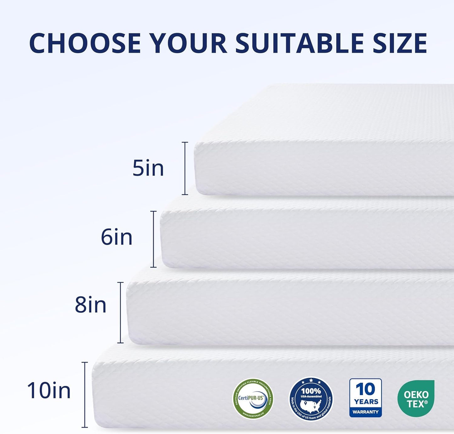 Queen 10 Inch Green Tea Memory Foam Mattress Comfort