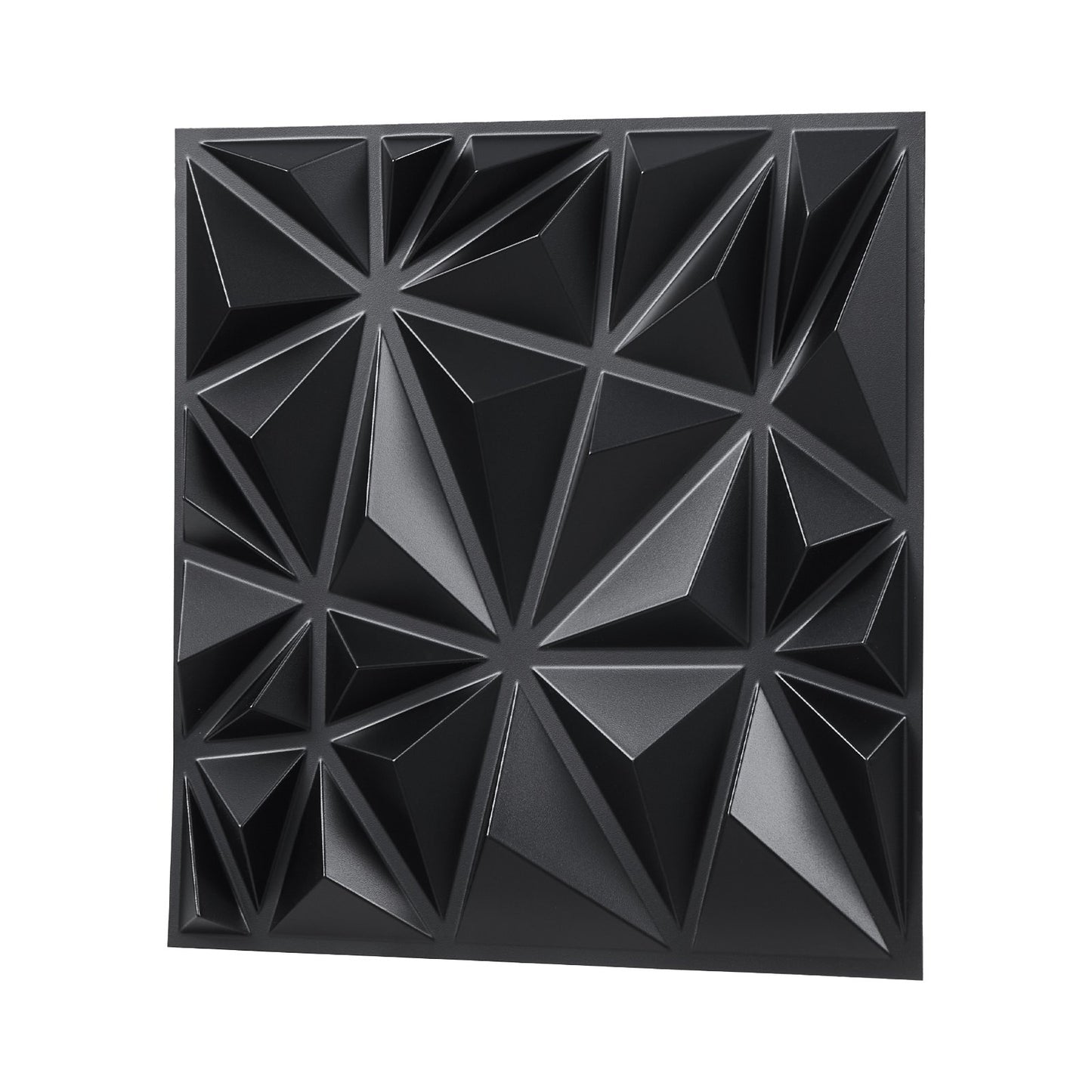 3D Wall Panels, 33-Pack 11.81 X 11.81 In PVC Modern Art Minimalist Diamond Tiles, 32 Sq.Ft Coverage Accent Wall Panel, Interior Home Decor For Ceiling, Bedroom, Living & Gaming Room, Matte Black