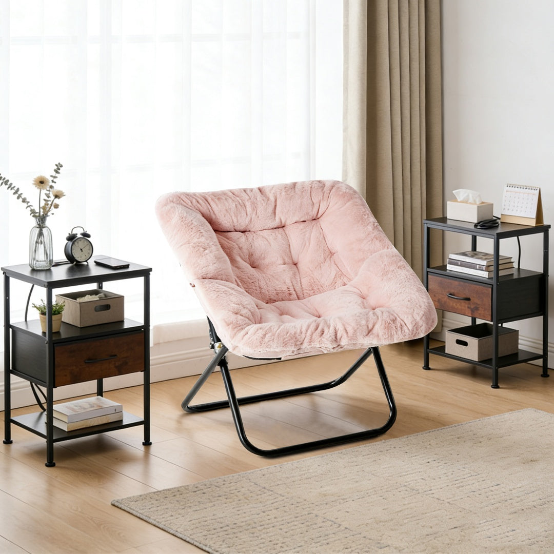 Bedside Table, With Built-in USB- C-type Port Sockets And Adjustable Drawers, 3-layer Storage Rack, And Fabric Drawers