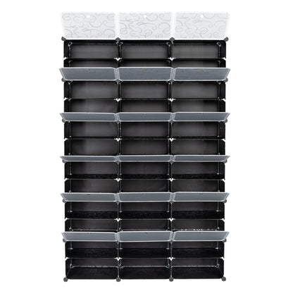 12-Tier Portable 72 Pair Shoe Rack Organizer 36 Grids Tower Shelf Storage Cabinet Stand Expandable For Heels, Boots, Slippers, Black