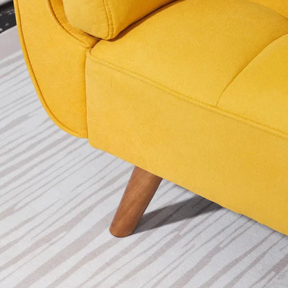75' Flared Arm Convertible Sleeper Sofa-Yellow