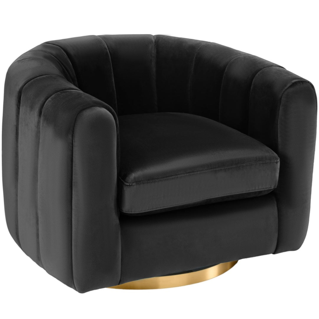A Single-seat Rotary Sofa Upholstered In Velvet Fabric