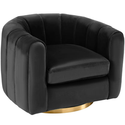 A Single-seat Rotary Sofa Upholstered In Velvet Fabric